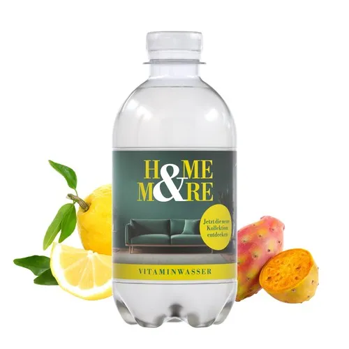 Eau Vitaminée Citron-Cactus 330ml Personnalisable - Bouteille Recyclée