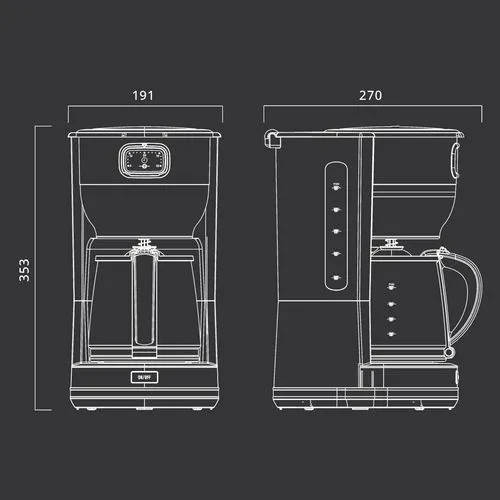 Cafetière 10 tasses personnalisable avec indication niveau d'eau