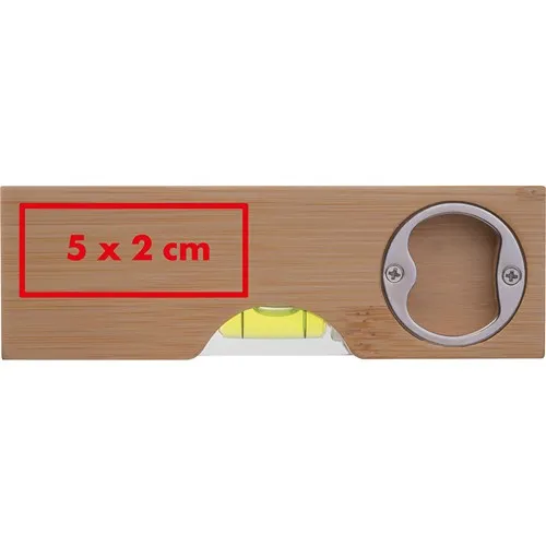 Niveau à Bulle Multifonction en Bambou avec Décapsuleur Personnalisable