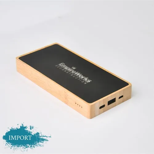 Powerbank Solaire Bambou 5000 mAh - Logo LED Personnalisé