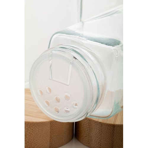 Set 2 Bocaux Épices Verre et Bambou 120ml Personnalisables