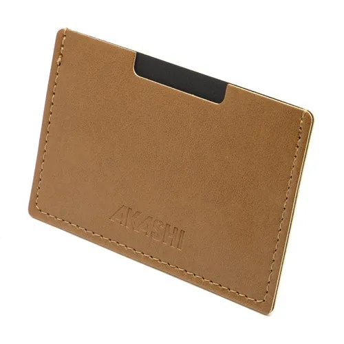 PORTE CARTE SIMPLE EN SIMILI-CUIR LISSE MARRON - MADE IN EUROPE