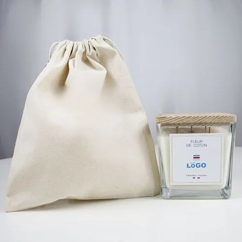 Bougie végétale GRASSE Carré 700g - Fleur de coton
