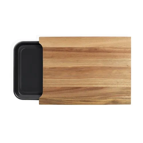 Planche à découper en acacia FSC personnalisable avec attache coton