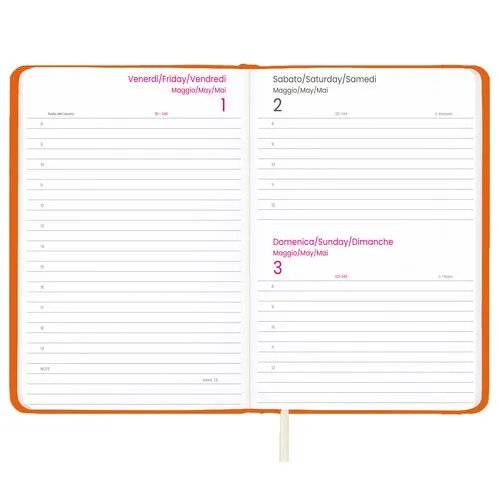 Agenda Journalier 2026 Personnalisable Couverture Rigide PU