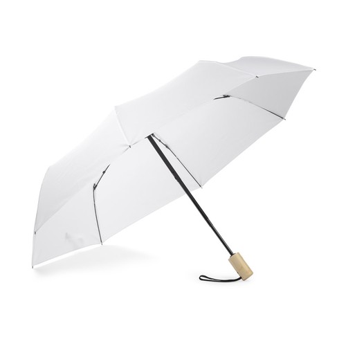 Parapluie Pliant Automatique Personnalisable - Poignée Bambou