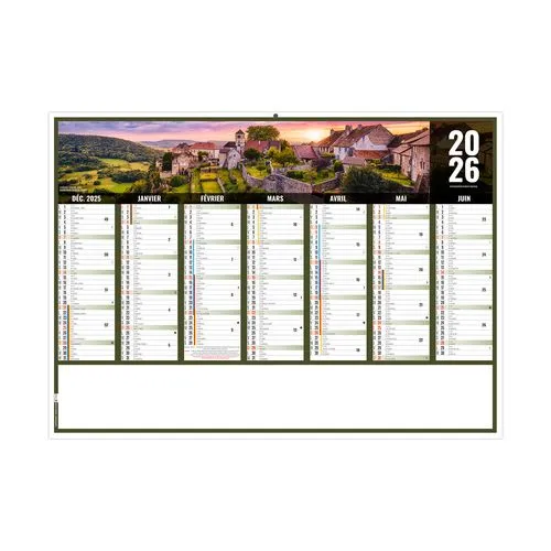 LIBERTE BOURGOGNE-FRANCHE-COMTE 2026 - MIDI 430 x 335 mm - LEGER 400G - SANS MARQUAGE - 1 TROU EN TETE