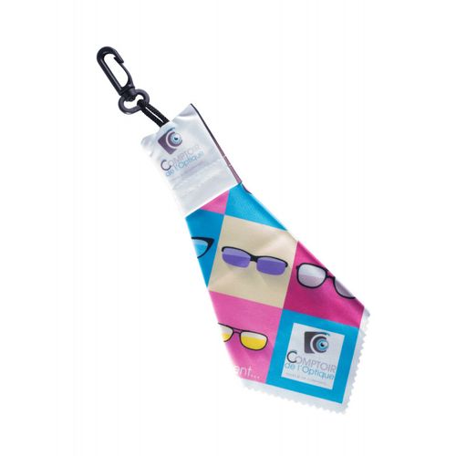 Porte-clés Lingette Microfibre Personnalisable - Nettoyage Écrans