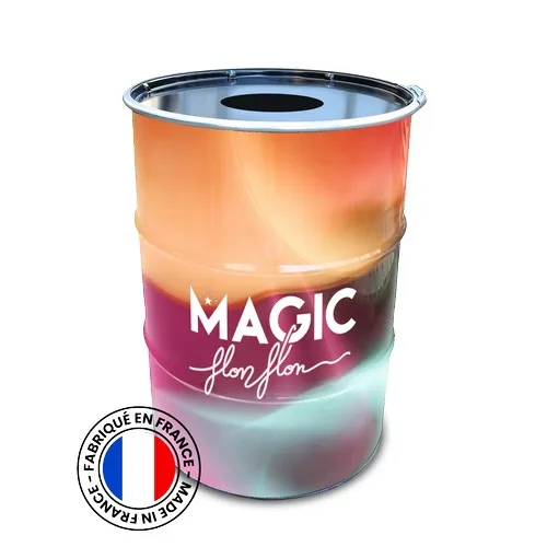 Cendrier sur Fût 200L Personnalisable - Fabrication Française