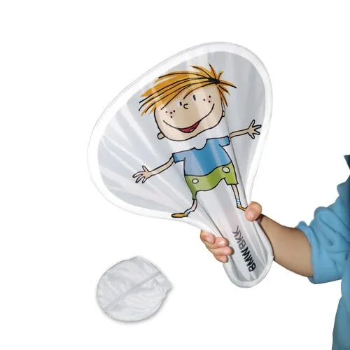 Éventail publicitaire pliable personnalisable avec pochette textile