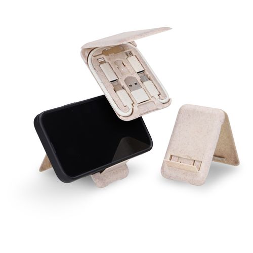 Câble USB 4 en 1 en Paille de Blé Personnalisable