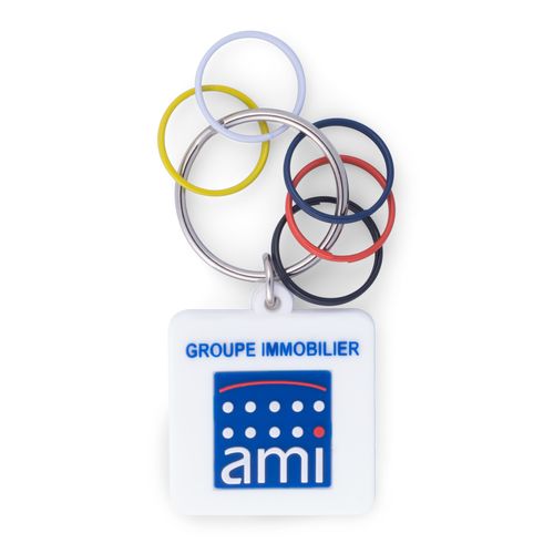 Porte-clés PVC personnalisé immobilier - Double face couleur