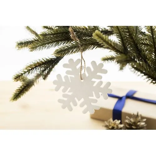 Ornement de sapin de Noël RPET, flocon de neige Joulox
