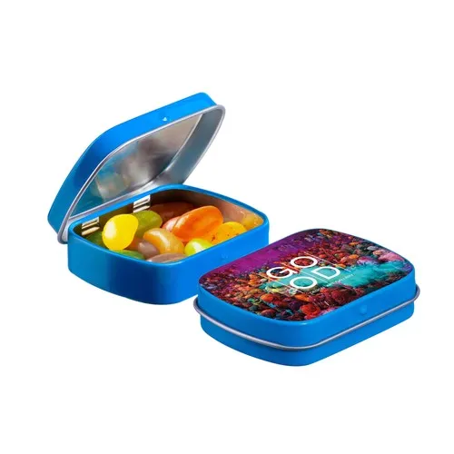 Mini boîte à charnière personnalisée avec bonbons menthe - Dès 144 ex.