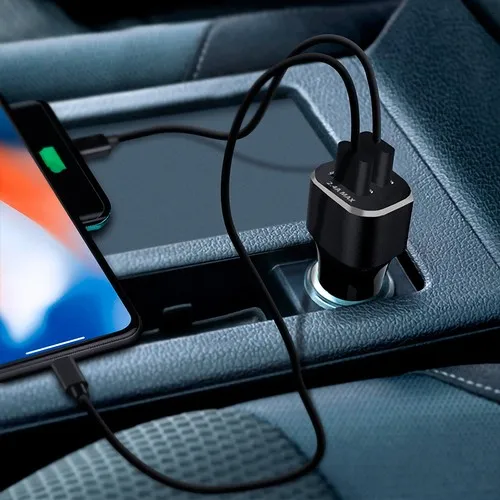 TURBO CAC 2USB CHARGE RAPIDE NOIR