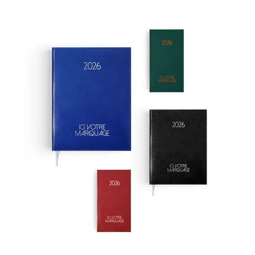 AGENDA EMBOITE PARIS 2026 - MINI 90 x 165 mm - COUVERTURE NOIRE - SANS MARQUAGE