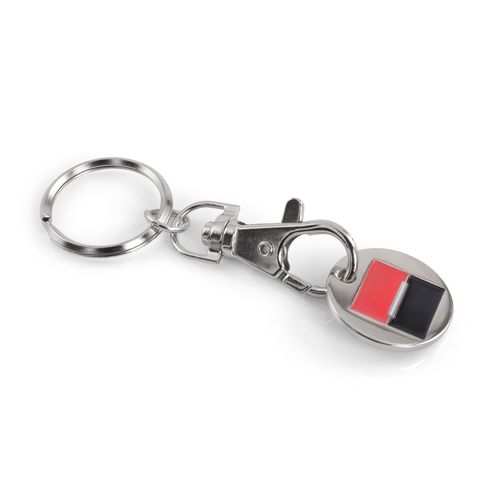 Porte-Clés Jeton de Chariot Personnalisable - Nickel Brillant