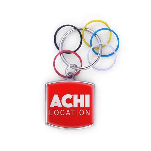 Porte-clés Immobilier Personnalisable en Zamac avec Anneaux Couleur