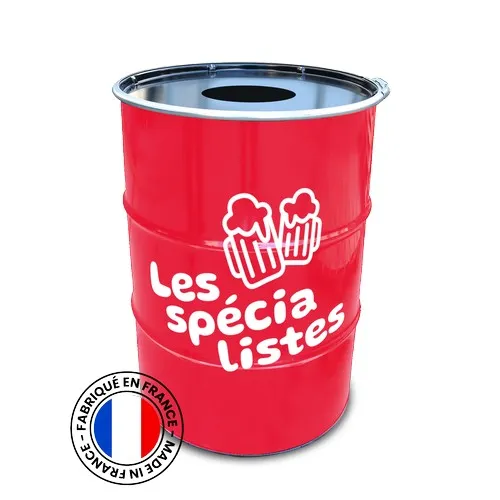 Cendrier Baril 200L Personnalisable - Acier Recyclé Fabriqué en France