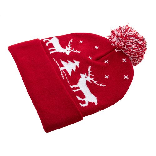 Bonnet d'Hiver de Noël Personnalisable avec Pompon - Rouge