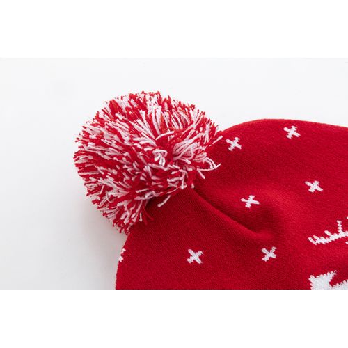 Bonnet d'Hiver de Noël Personnalisable avec Pompon - Rouge