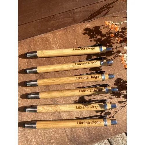 Stylo Bille Bambou avec Stylet - Personnalisable au Laser