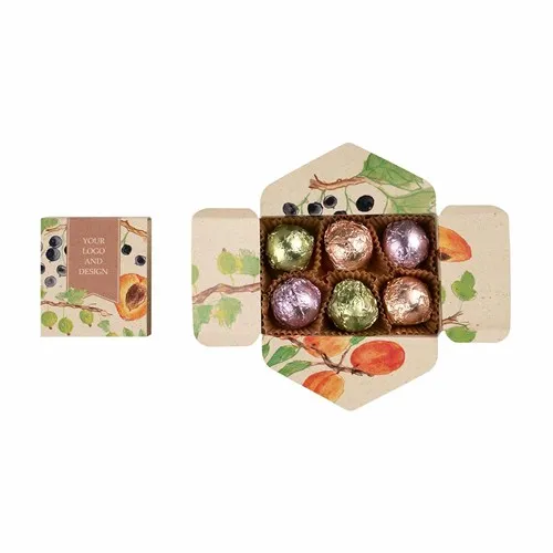 Pochette Mini-Pralinés Chocolat Personnalisables - 6 pièces 72g