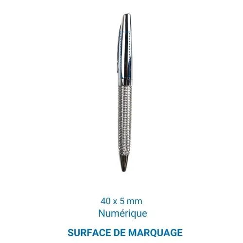 Stylo bille VENETA Argent Brillant