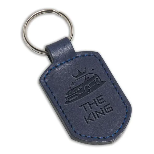 Porte-clés personnalisé en similicuir avec marquage en creux