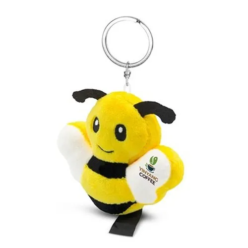 Abeille en peluche RPET, porte-clés | Miro