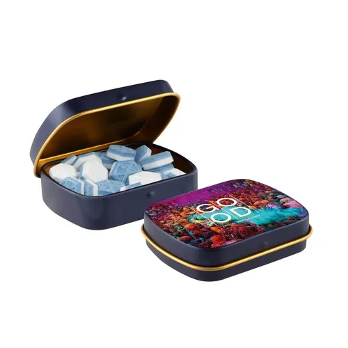 Boîte à charnière personnalisable avec bonbons menthe - Dès 144 unités