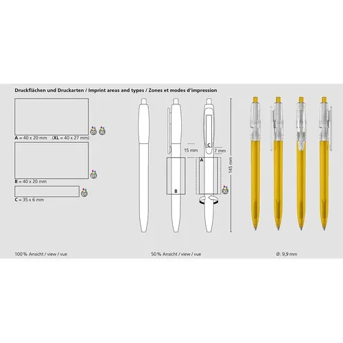 Stylo Bille Rétractable Transparent Personnalisable Klix