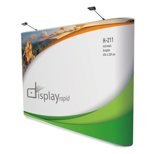 Mur d'Image Pop-Up Velcro 3x3m avec Trolley et Éclairage