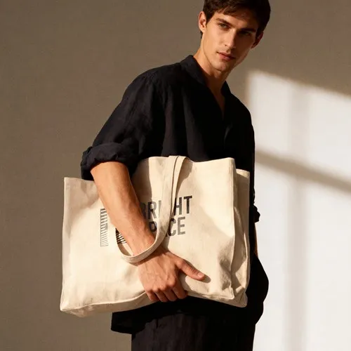 Sac Shopping Coton Recyclé 220g - Anses Longues Oversize