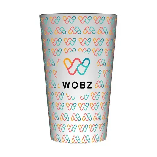 Gobelet Réutilisable Personnalisable 25 cl blanc opaque - Quadrichromie (Fond Wobz)