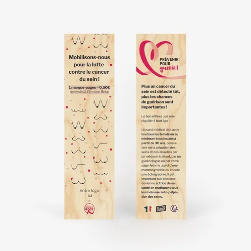 Marque-pages Octobre Rose personnalisable - Édition solidaire