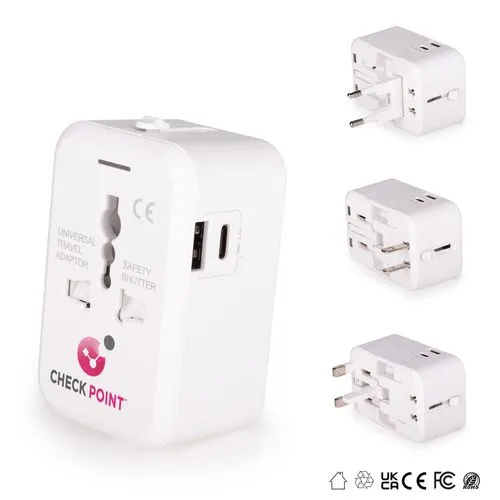 Adaptateur de voyage compact avec USB C