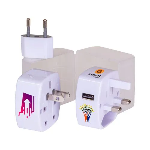 Adaptateur de voyage international de qualité supérieure - 5 en 1 avec USB