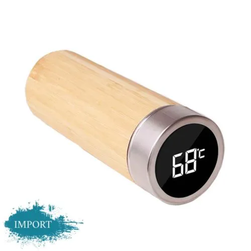 Bouteille Isotherme Personnalisable Acier & Bambou 450-500ml