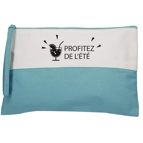 Trousse coton GAYA naturel/turquoise