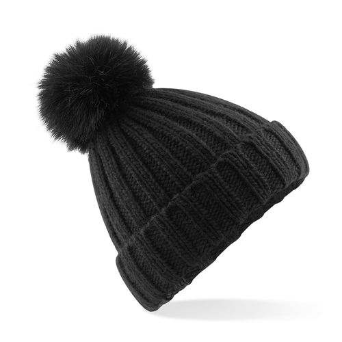 Bonnet Personnalisable à Pompon Amovible - Maille Épaisse Premium