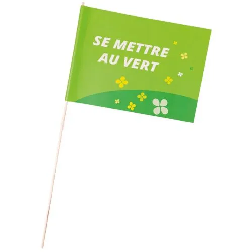 Petit drapeau publicitaire papier personnalisé 20x15cm