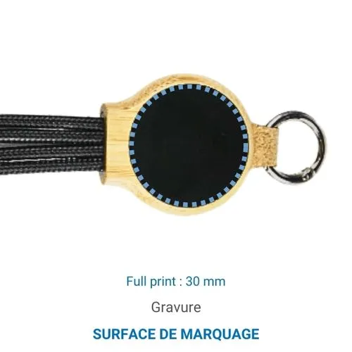 Câble de charge 6 en 1 lumineux Bambou Noir