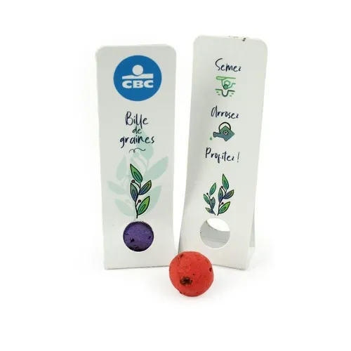 Cavalier publicitaire avec bille de graines de fleurs sauvages