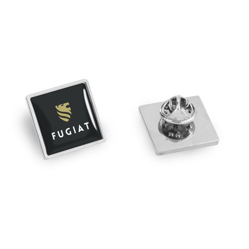 Pin's Carré Zamac Personnalisé - Finition Nickel Brillant 20x20mm
