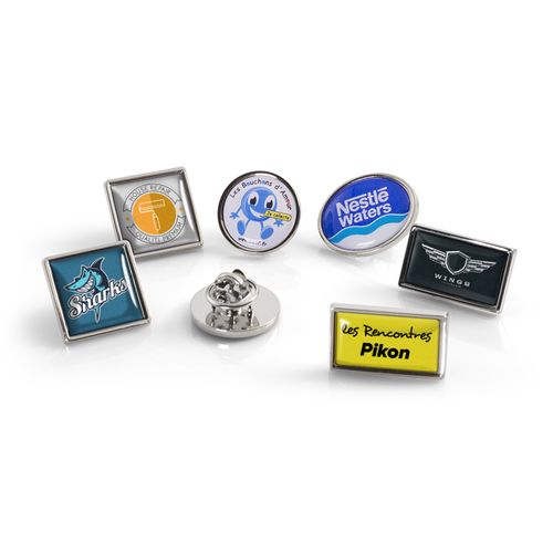 Pin's Carré Zamac Personnalisé - Finition Nickel Brillant 20x20mm