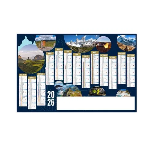 RICHESSES 2026 - MAXI 650 x 405 mm - LEGER 400G RECTO SEUL - SANS MARQUAGE - 1 TROU EN TETE