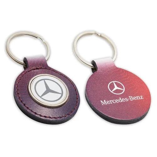 Porte-clés Cuir avec Jeton Personnalisable - Marquage Inclus