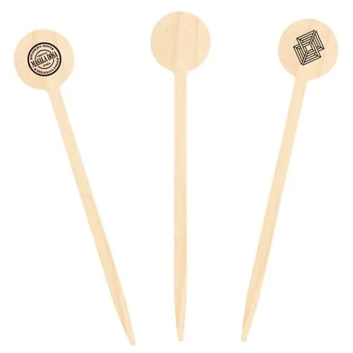 Agitateur Long Drink 15 cm en bois naturel.15 cm. Impression directe