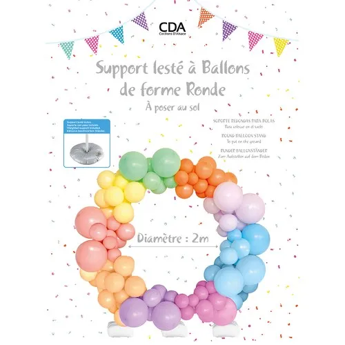 Arche à balons rond Ø 200 cm sur 3 lests à remplir d'eau